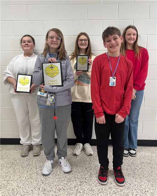 photo of Westridge student spelling bee winners